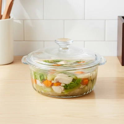 Gambar Appetite Alena Wadah Saji Casserole Kaca Round 1.6 Liter Transparan