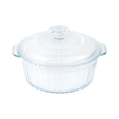 Gambar Appetite Alena Wadah Saji Casserole Kaca Round 1.6 Liter Transparan