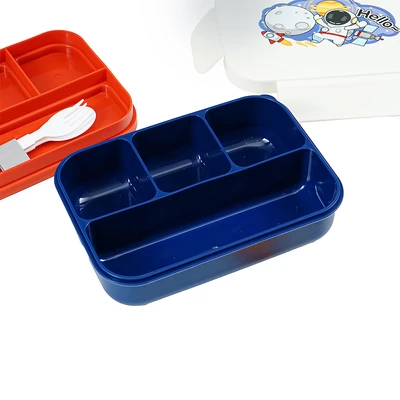Gambar Appetite Sena Kotak Makan 6 Sekat Astronaut Set 4 pcs  - Biru
