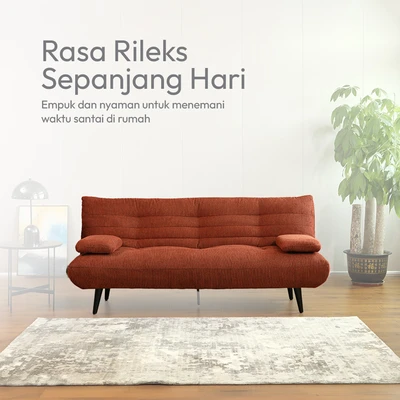 Gambar Nordia Sunny Sofa Bed Fabric - Merah