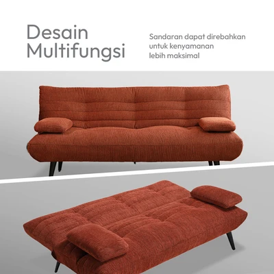 Gambar Nordia Sunny Sofa Bed Fabric - Merah