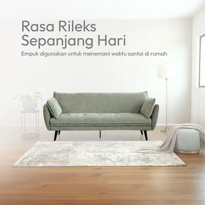 Gambar Nordia Sheila Sofa Bed Fabric - Hijau