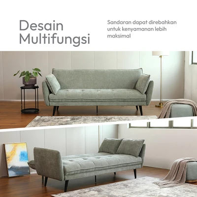 Gambar Nordia Sheila Sofa Bed Fabric - Hijau