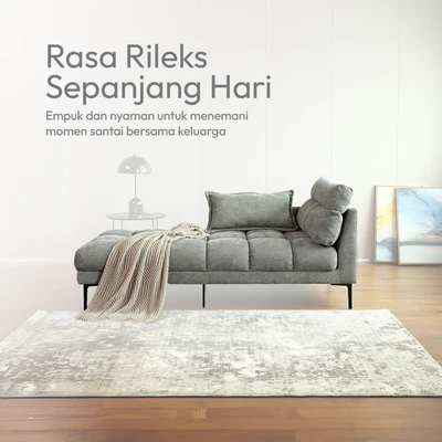 Gambar Nordia Milk Bun Sofa Bed Fabric - Abu-Abu