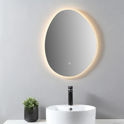 Gambar Acroz Cermin Dinding Kamar Mandi LED Stainless Steel Asimetris 54x5x70 cm - Silver