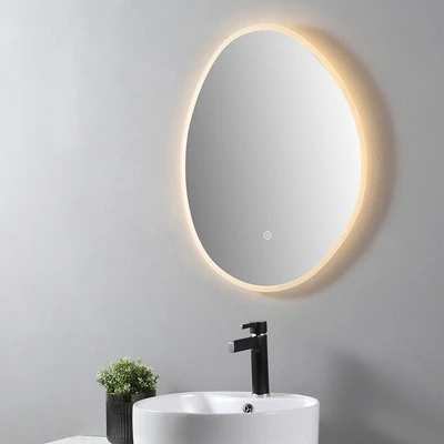 Gambar Acroz Cermin Dinding Kamar Mandi LED Stainless Steel Asimetris 54x5x70 cm - Silver