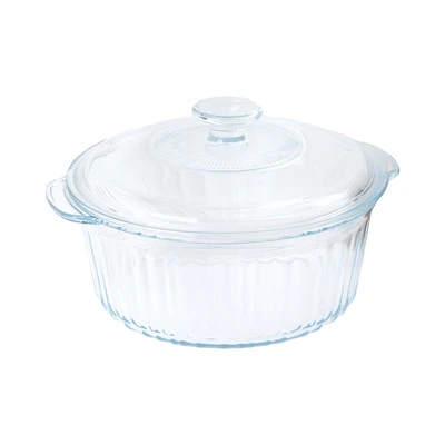 Gambar Appetite Alena Wadah Saji Casserole Kaca Round 2.4 Liter Transparan