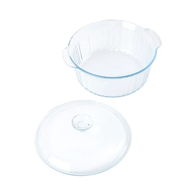 Gambar Appetite Alena Wadah Saji Casserole Kaca Round 2.4 Liter Transparan