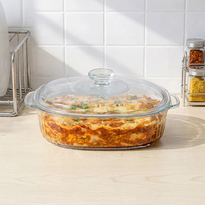 Gambar Appetite Alena Wadah Saji Casserole Kaca Rectangular 1.8 Liter Transparan