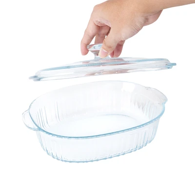 Gambar Appetite Alena Wadah Saji Casserole Kaca Rectangular 1.8 Liter Transparan