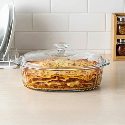 Gambar Appetite Alena Wadah Saji Casserole Kaca Rectangular 2.8 Liter Transparan