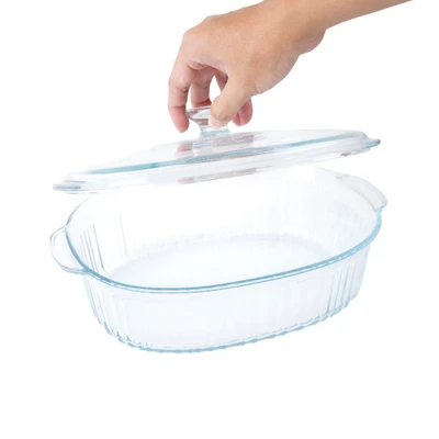 Gambar Appetite Alena Wadah Saji Casserole Kaca Rectangular 2.8 Liter Transparan