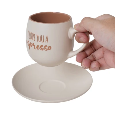 Gambar Appetite Kona Cangkir Porcelain Dengan Saucer 200 ml Set 3 pcs - Mix