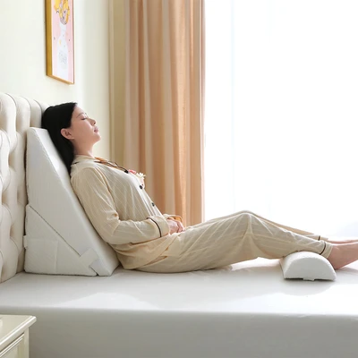 Gambar Cotton Couture 56x56x30 cm Bantal Sandaran Wedge Multifungsi Memory Foam 3 in 1 - Putih