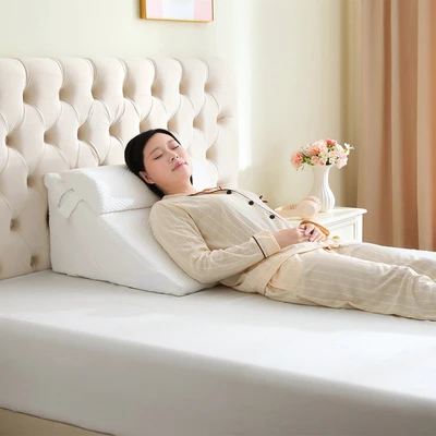 Gambar Cotton Couture 56x56x30 cm Bantal Sandaran Wedge Multifungsi Memory Foam 3 in 1 - Putih