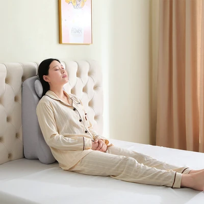 Gambar Cotton Couture 59x36x24 cm Bantal Sandaran Tidur Multifungsi Memory Foam - Abu-abu