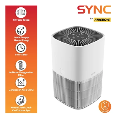 Gambar Krisbow Sync Smart Personal Air Purifier 12 m2 CADR 100 m3/jam - Putih
