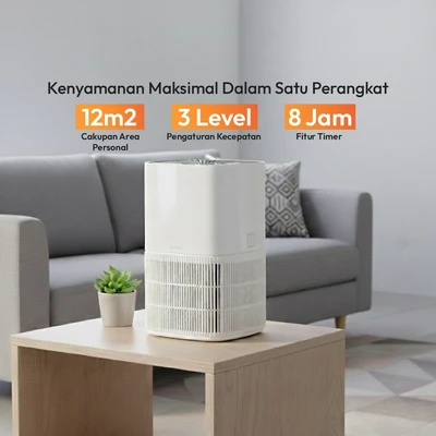 Gambar Krisbow Sync Smart Personal Air Purifier 12 m2 CADR 100 m3/jam - Putih