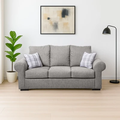 Gambar Ashley Dolce Sofa Fabric 3 Seater - Cokelat Muda