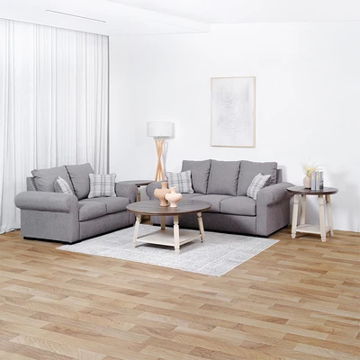 Gambar Ashley Dolce Sofa Fabric 3 Seater - Cokelat Muda
