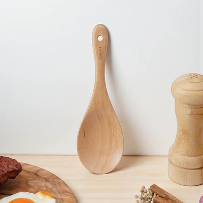 Gambar Culinart 21 cm Sendok Nasi Kayu Beech - Cokelat Muda