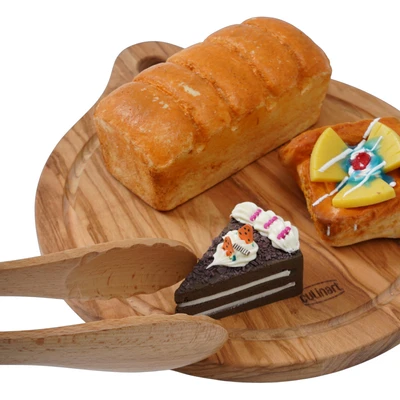 Gambar Culinart Penjepit Makanan Kayu Beech 30 cm - Cokelat Muda