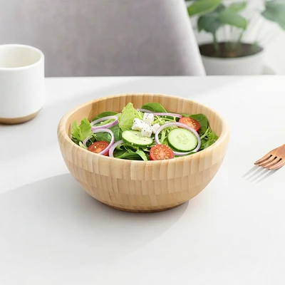 Gambar Culinart Mangkuk Salad Serat Bambu 20.3 cm - Cokelat