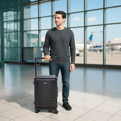 Gambar Luggo Axio Koper PC TSA Lock Expandable 25 Inch - Hitam
