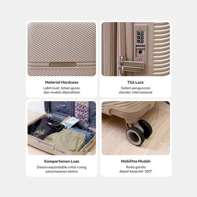 Gambar Luggo Avaluna Koper PC TSA Lock Expandable 20 Inch - Rose Gold