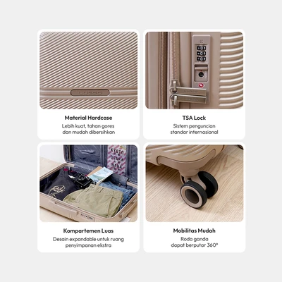 Gambar Luggo Avaluna Koper PC TSA Lock Expandable 24 Inch - Rose Gold
