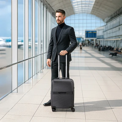 Gambar Luggo Avaluna Koper PC TSA Lock Expandable 20 Inch - Hitam
