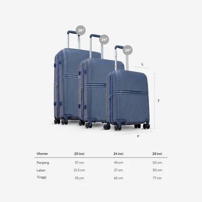 Gambar Luggo Avaluna Koper PC TSA Lock Expandable 20 Inch - Biru