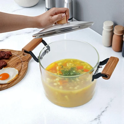 Gambar Culinart Panci Kaca Borosilikat 20 cm Transparan