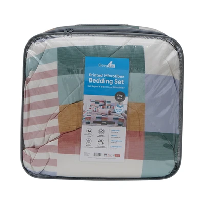 Gambar Sleeplite 180x200 cm Set 6 Pcs Seprai King Microfiber Abstrak Nexo