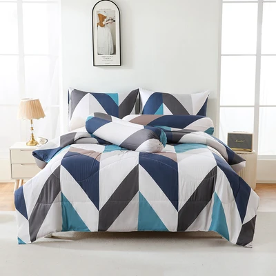 Gambar Sleeplite 160x200 cm Set 6 Pcs Seprai Queen Microfiber Abstrak Riven