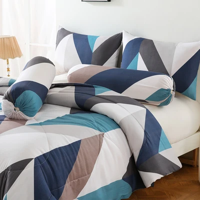 Gambar Sleeplite 160x200 cm Set 6 Pcs Seprai Queen Microfiber Abstrak Riven