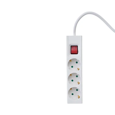 Gambar Krisbow Stop Kontak Ekstensi Single Switch Basic 3 Soket 1.5 Meter - Putih