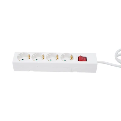 Gambar Krisbow Stop Kontak Ekstensi Single Switch Basic 4 Soket 1.5 Meter - Putih