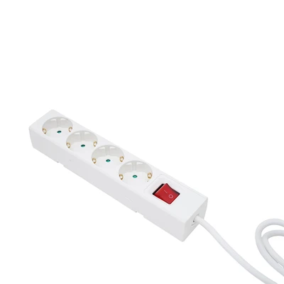 Gambar Krisbow Stop Kontak Ekstensi Single Switch Basic 4 Soket 1.5 Meter - Putih