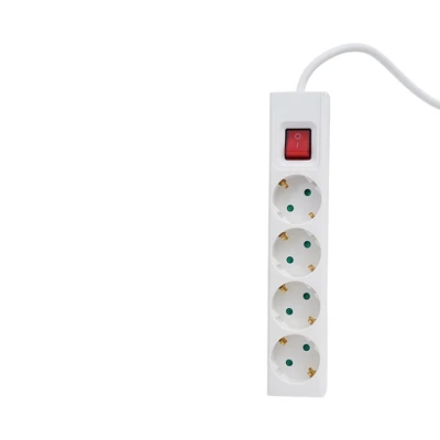 Gambar Krisbow Stop Kontak Ekstensi Single Switch Basic 4 Soket 1.5 Meter - Putih