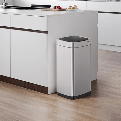 Gambar Eko Ecosmart Tempat Sampah Sensor Gerak Stainless Steel 30 Liter - Silver