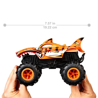 Gambar Hot Wheels Monster Trucks Tiger Shark Remote Control 1:24 - Oranye