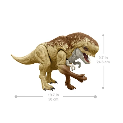Gambar Jurassic World Rebirth Figure Rumble N Rampage Distortus Rex - Krem/cokelat