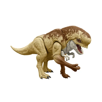 Gambar Jurassic World Rebirth Figure Rumble N Rampage Distortus Rex - Krem/cokelat