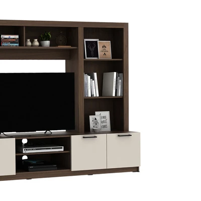 Gambar Informa Hampshire Lemari TV Entertainment - Gallic Walnut/Taupe