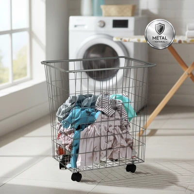 Gambar Informa Hugo Keranjang Laundry Dengan Roda - Hijau Tua