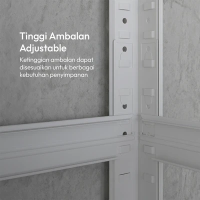 Gambar Krisbow Rak Besi 3 Tingkat 90x40x90 cm - Putih