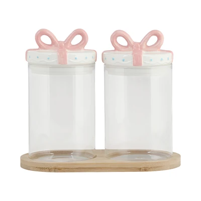 Jual Informa Stoples Kaca Ribbon Dengan Nampan 650 ml Set 2 pcs ...