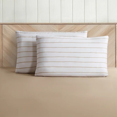 Gambar Informa 180x200 cm Set 6 Pcs Seprai King Bamboo Stripe - Cokelat/Putih