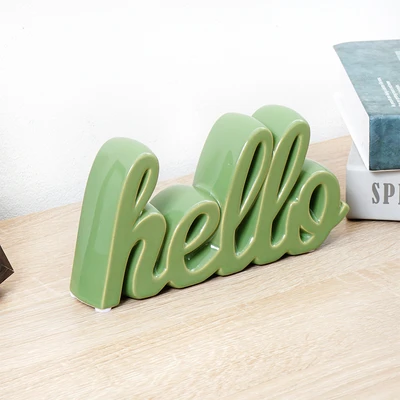 Gambar Informa 20x4.5x10 cm Patung Miniatur Dekorasi Hello - Hijau